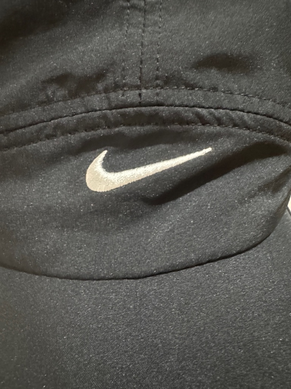 Nike Black Baseball Cap with White Swoosh- Dri Fit - Picture 2 of 5